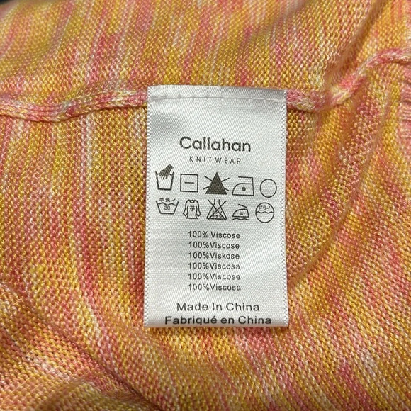 Callahan Knitwear Cropped LS Cardigan Bralette Pink & Orange Set Large NWT - Picture 12 of 14